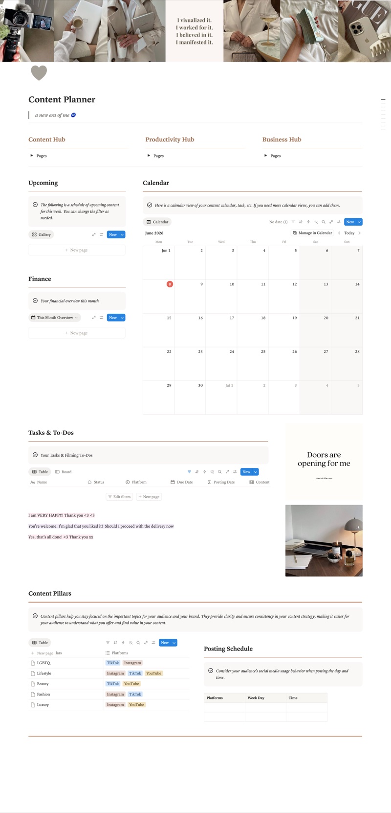 Content Planner template